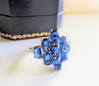 Sterling Silver 3ct Sapphire Ring New with Gift Box