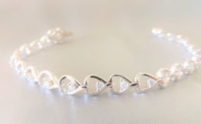 Sterling Silver 3.9ct Sapphire Tennis Bracelet with Gift Box