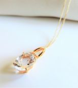 Gold on Sterling Silver 3ct Matara Diamond Necklace New with Gift Pouch