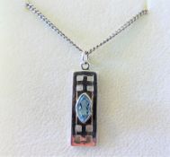 Sterling Silver Mackintosh Style Topaz Necklace