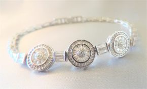 Sterling Silver White Gemstone Bracelet New with Gift Box