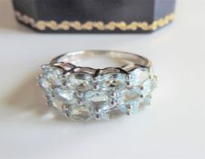 Sterling Silver 2.6ct Aquamarine Ring New with Gift Pouch