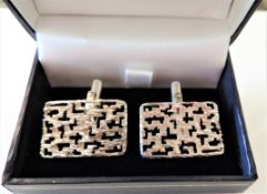 Vintage Sterling Silver Gents Cufflinks with Gift Pouch