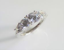 Sterling silver 4.1 ct White Zircon Ring New with Gift Pouch