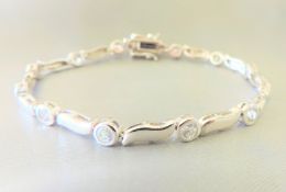 Sterling Silver 3.6ct White Topaz Bracelet with Gift Pouch