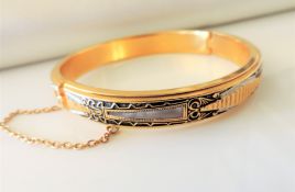 Vintage Damascene Hinged Bangle