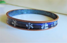Vintage Enamel Bangle on Copper circa 1940's