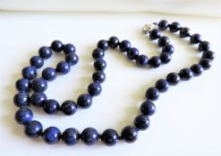 Vintage Lapis Lazuli Bead Necklace 18 inches