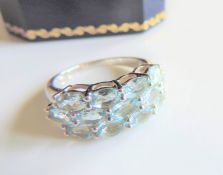 Sterling Silver 2.6Ct Aquamarine Ring New with Gift Box