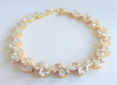 Gold Silver 21ct White Sapphire Bracelet New with Gift Box
