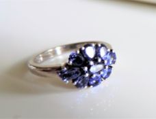 Sterling Silver Tanzanite Ring New with Gift Pouch