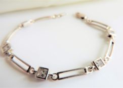 Sterling Silver 3.5ct White Topaz Bracelet