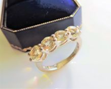 Sterling Silver 1.6ct Lemon Citrine Ring New with Gift Pouch