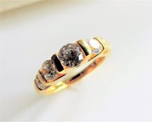 Gold on Sterling Silver 2Ct White Zircon Ring New with Gift Pouch