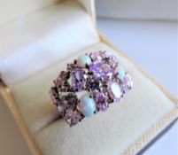 Sterling Silver Multi Gemstone Ring New with Gift Pouch