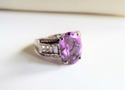 Sterling Silver Amethyst Ring New with Gift Pouch