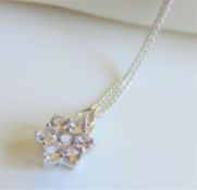 Sterling Silver 1.6ct Morganite Pendant Necklace New with Gift Pouch