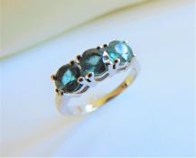 Sterling Silver 1.6ct Topaz Ring New with Gift Box.