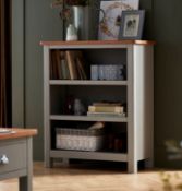 (Mz) 1x Norbury Grey Low Bookcase RRP £165. (H90x W75x D53cm)