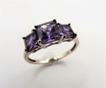 Sterling Silver Amethyst Ring New with Gift Pouch