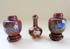 Vintage Cloisonne Miniature Trio