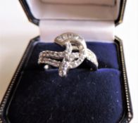 Sterling Silver White Topaz Gemstone Ring New with Gift Pouch