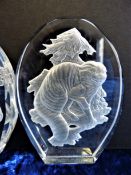 Danbury Mint Crystal Animal Sculpture by Philip Nathan - Wild Cat