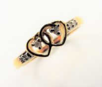 Diamond Ring Gold on Silver New with Gift Box