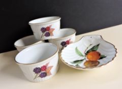 Royal Worcester Evesham Gold Ramekins and Shell Dish
