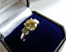 Sterling Silver Lemon Citrine & White Topaz Ring New with Gift Box