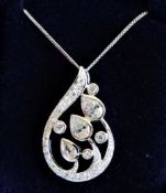 Sterling Silver 4ct White Gemstone Necklace New with Gift Box