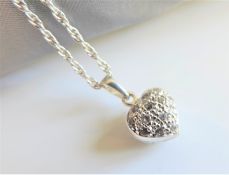 Sterling Silver Gemstone Heart Pendant with Gift Pouch