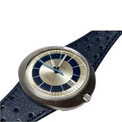 OMEGA Geneve Dynamic Date Silver/navy Dial Automatic Men's Watch Authentic