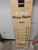 KEPLIN¬ 5 Tier 15 Pairs Shoe Stand. RRP £15.99 - Grade U