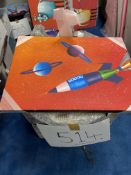 Quantity of painted panels, rockets red