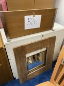 Wood frame mirror and shelf
