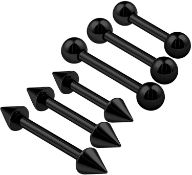 950 Pieces of Black Titanium Body Piercing Jewellery - Medical Grade - Mixed Styles & Sizes