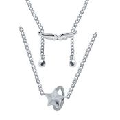 40pcs Sterling Silver & Surgical Steel Belly Bars & Rings with Waist Chain - Mixed Designs