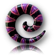 150pcs of Hand Painted Wooden Ear Spirals for Stretched Lobe Piercings - Mixed Colours & Designs