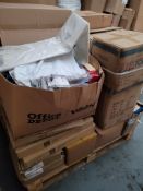Pallet office supplies clearance, new but some has tatty packing