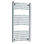 ZZ-KAR-CTR310C - Kartell MaxRail Curved Heated Towel Rail - 1000mm x 300mm - Chrome. ...