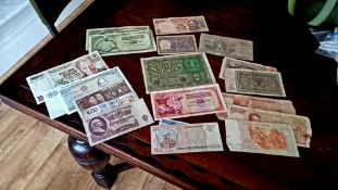 Group Of Old Foreign Banknotes.
