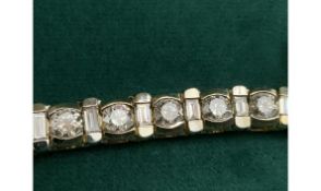 Antique 14k Diamond Tennis Bracelet approx. 7ct sixty Diamonds