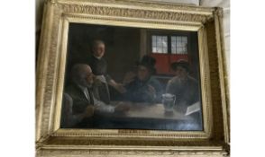 Gilt Framed Oil Painting Your Bill Sir signed W.Beck