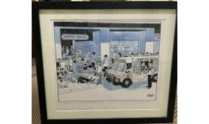 Jak original cartoon artwork Framed & signed Raymond Allen Jackson