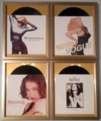 8 x Madonna Gold Framed Vinyl Records.
