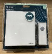 Blyss Wire-Free Battery Wall Mounted Door Bell & Wireless Bell Push, White (New)