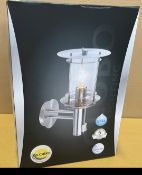 Brand New Globo Miami Outdoor Light Stainless Steel Transparent Clear Light RRP £60
