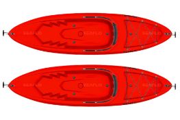 2 x Sf-1010: Red Adult Sit On Kayak. Capacity 125Kgs (264Cm x 66Cm x 25Cm) Zzkay1010R