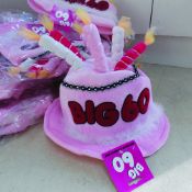 15x Novelty Big 60 Birthday Cake Hats
